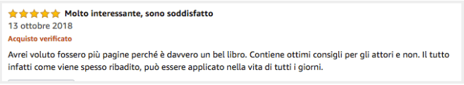 recensione amazon Arte e scienza dell'attore di Gianluca Testa
