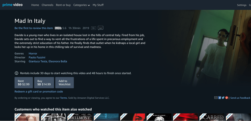 mad in italy amazon prime